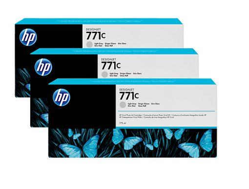 HP originál ink B6Y38A, No.771C, light gray, 3ks, HP Designjet Z6200