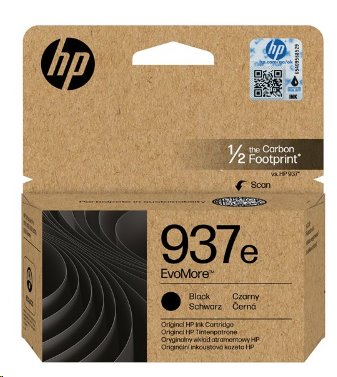HP originál ink EvoMore 4S6W9NE, HP 937e, black, 2500str. 4S6W9NE#CE1
