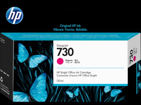 HP originál ink P2V63A, HP 730, magenta, 130ml, HP