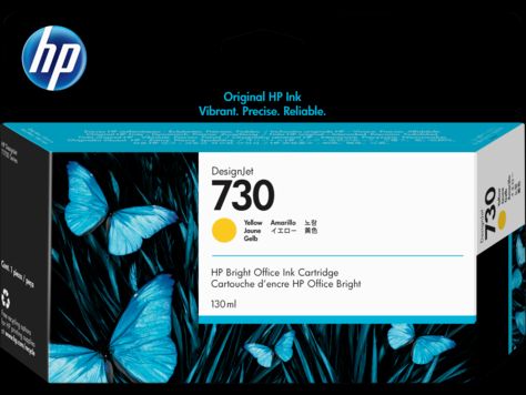 HP originál ink P2V64A, HP 730, yellow, 130ml, HP