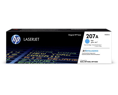 HP originál toner W2211A, cyan, 1250str., HP 207A, HP Color LaserJet Pro M255, MFP M282, M283