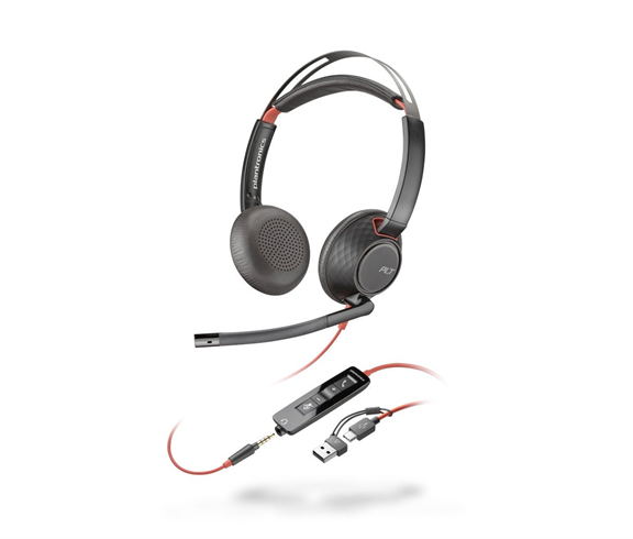 HP Poly Blackwire 5220 MS Teams náhlavná súprava, 3.5 mm jack + USB-C/A adaptér, stereo (bulk) 8X231A6