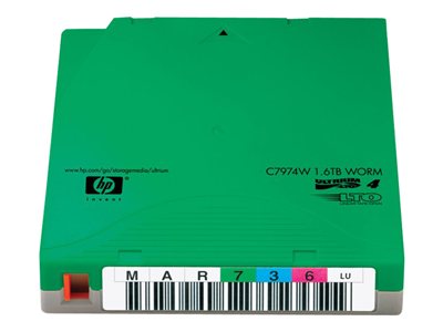 HPE Ultrium WORM Custom Labeled Data Cartridge - 20 x LTO Ultrium WORM 4 - 800 GB / 1.6 TB - Označe C7974WL