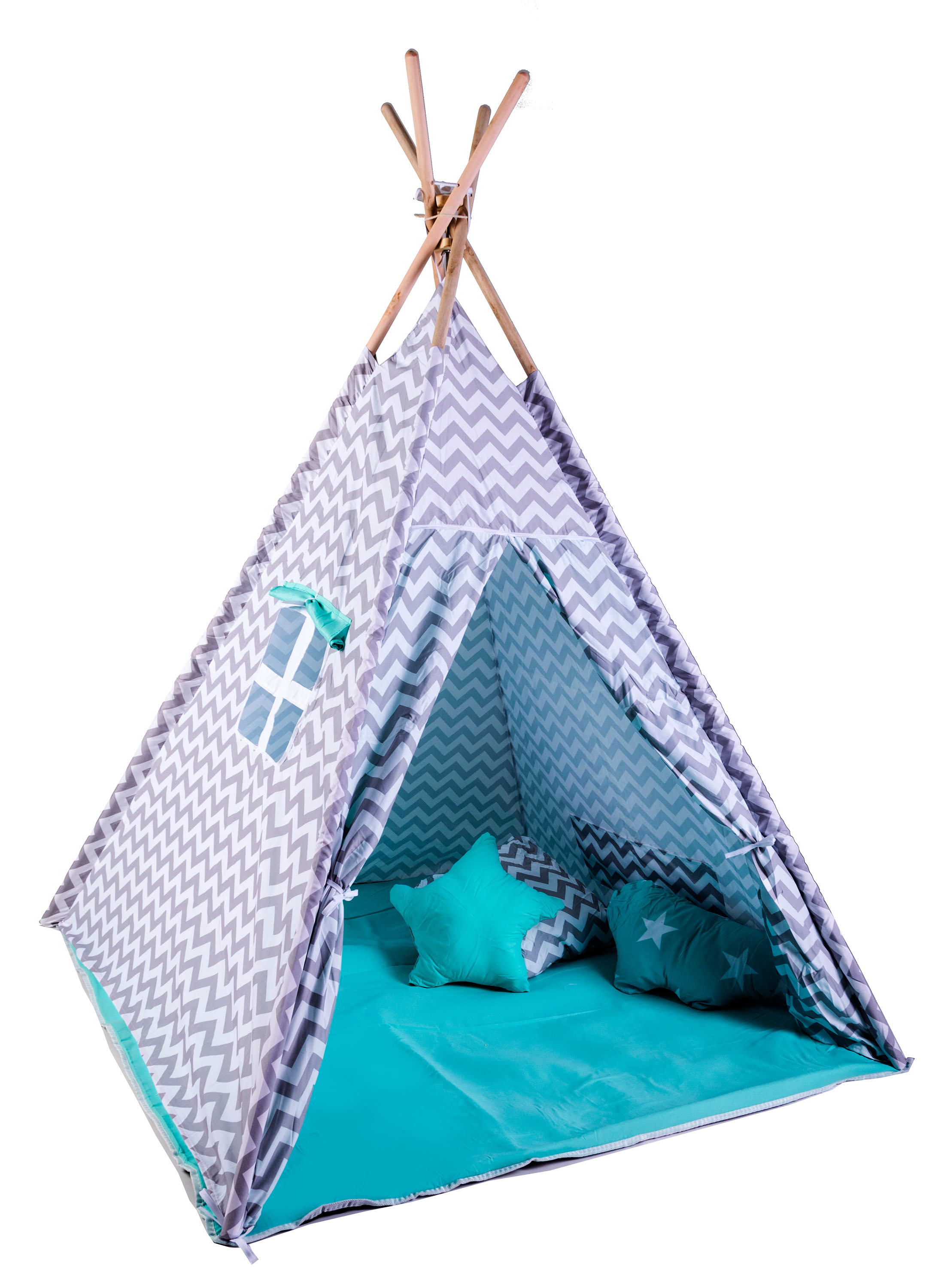 Hračka G21 stan Teepee Jazerné kráľovstvo, tyrkysové G21-TNT-mint