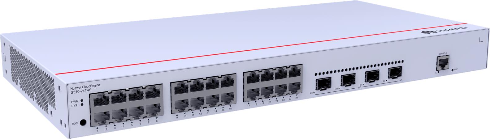 Huawei S310-24T4S Switch (24*10/100/1000BASE-T ports, 4*GE SFP ports, AC power) 98012202