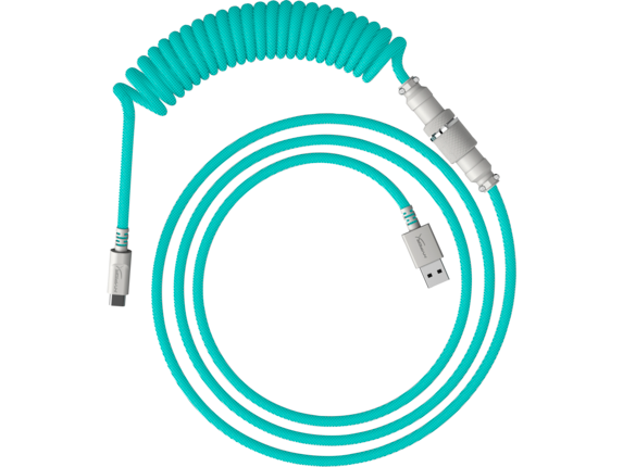 HyperX USB-C spirálový kabel světle zeleno-bílý 6J681AA