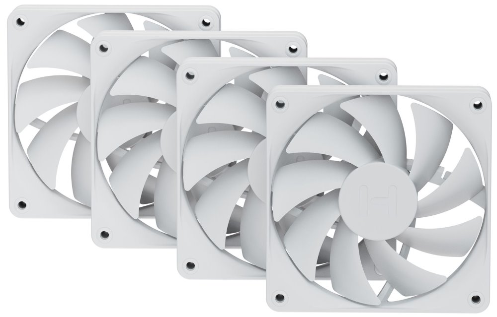 HYTE ventilátor 120mm PWM / barva Snow White / 1500rpm / 72CFM / ABS / 4-pin / sada 4x ventilátor FAN-HYTE-FA12-WW-4
