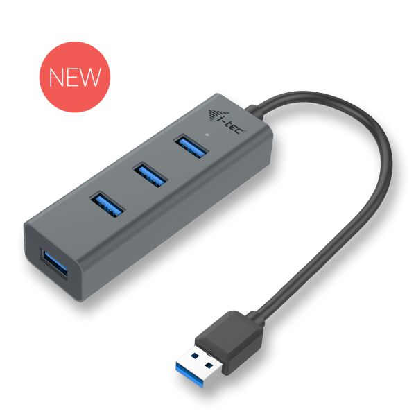 I-TEC USB HUB METAL/ 4 porty/ USB 3.0/ pasivní/ šedý U3HUBMETAL403