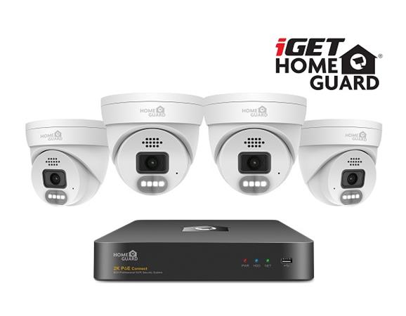iGET HGNVK84804 - kamerový PoE set, 2K rozlišení, 8CH NVR + 4x kamera se zvukem, IR + LED, CZ app 75020569