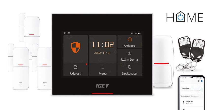 iGET HOME X5 Advanced - Inteligentní Wi-Fi/GSM alarm,v aplikaci i ovládání IP kamer a zásuvek,CZ app 75020830
