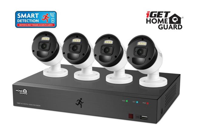 iGET HOMEGUARD HGDVK84404P - Kamerový systém, SMART, 8-kanálový FullHD rekordér DVR + 4x FHD barevná venkovní k 75020556