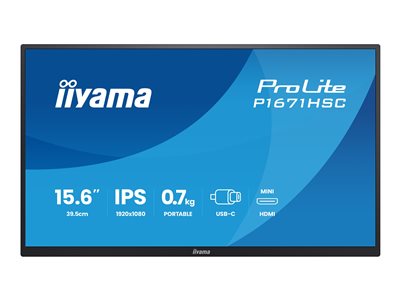 iiyama ProLite/P1671HSC-B1/15,6"/IPS/FHD/60Hz/3ms/Černá/3R