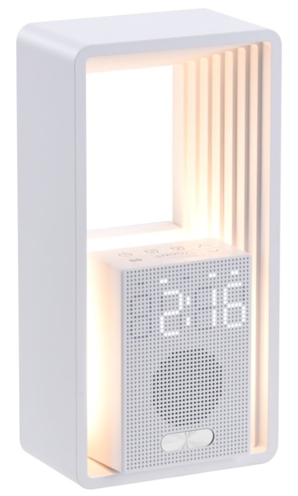 IMMAX LED budík CALM/ relaxační zvuky/ 18W/ vstup 12V/1,5A/ výstup 10W (5V/2A)/ 3000K/ USB-C/ bílý 09113L