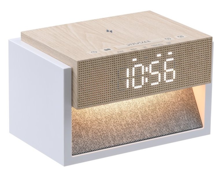 IMMAX LED budík DECENT/ bezdrátové nabíjení/ bílým šum/ 20W/ vstup 9V/2,22/12V/1,67A (PD 20W)/ 30lm/ USB-C/ hnědo 09114L