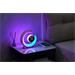 IMMAX LED noční lampička PEACOCK s hodinami/ RGB světlo/ 20W/ 400lm/ 5V/2,1A/ USB port/ stříbrná 08985L