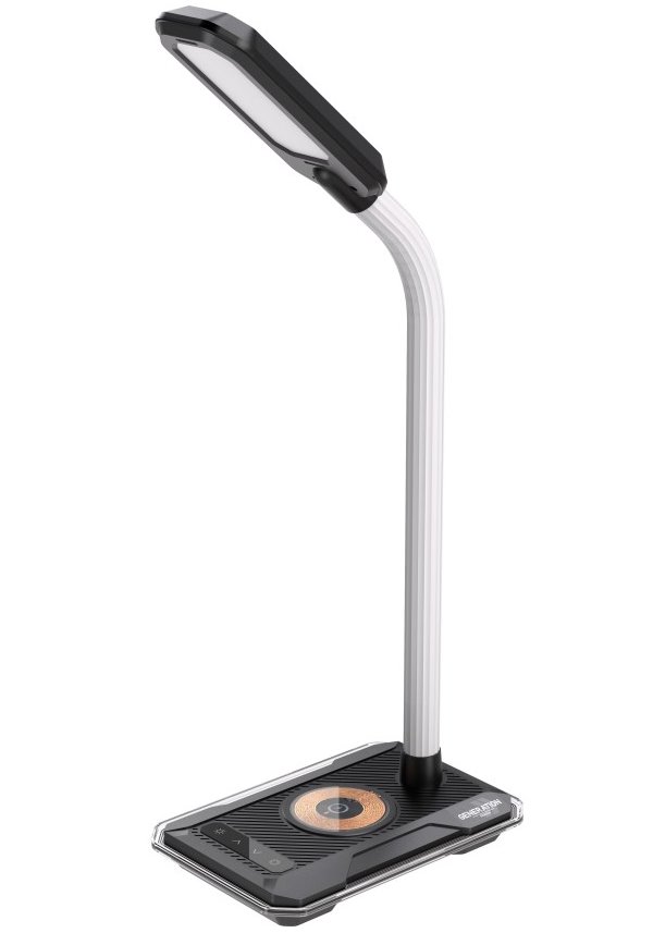 IMMAX LED stolní lampička GAMER RGB/ Qi nabíjení/ RGB/ 250lm/ 5V/2,1A/ USB výstup/ černá 08989L