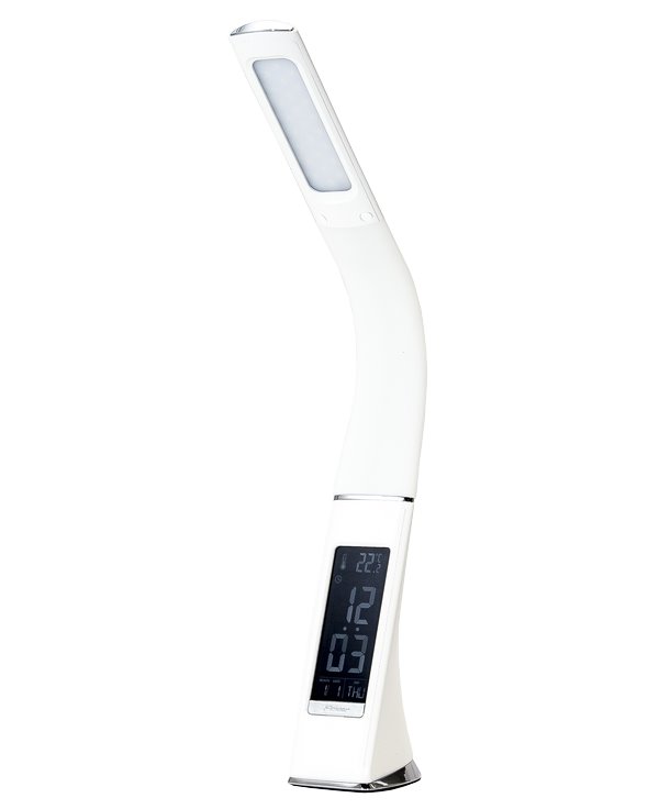 IMMAX LED stolní lampička Leather/ 6,5W/ 300lm/ 5V/1A/ 3 barvy světla/ flexibilní rameno/ možnost vypnutí LCD/ US 08949L