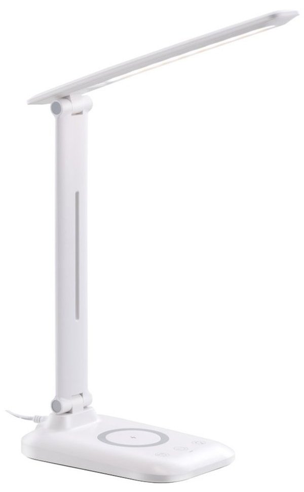 IMMAX LED stolní lampička LUMI/ Qi nabíjení/ 7W/ 300lm/ 12V/2A/ stmívatelná/ bílá 09107L