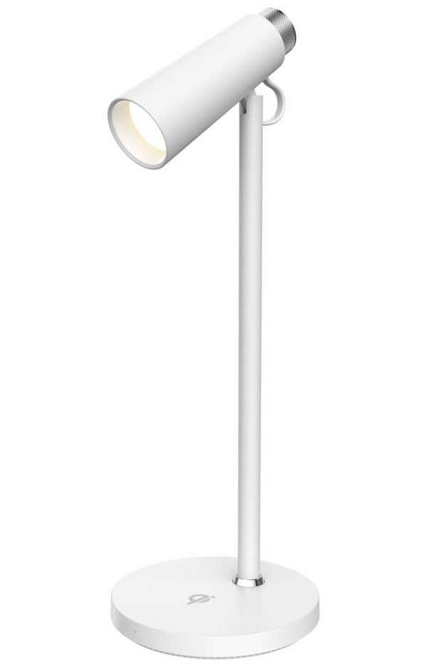 IMMAX LED stolní lampička TIT/ Qi nabíjení/ 12W/ DC12V/1A/ 100-240 VAC/ 150lm/ bílá se stříbrnými prvky 08990L