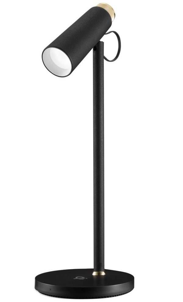 IMMAX LED stolní lampička TIT/ Qi nabíjení/ 12W/ DC12V/1A/ 100-240 VAC/ 150lm/ černá se zlatými prvky 08991L