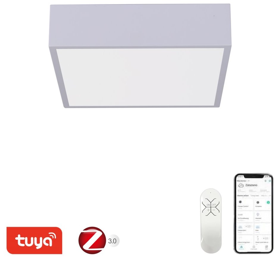 IMMAX NEO CANTO SLIM Smart stropní svítidlo 28x28x7cm 22W 1610lm bílé Zigbee 3.0, TUYA 07238L