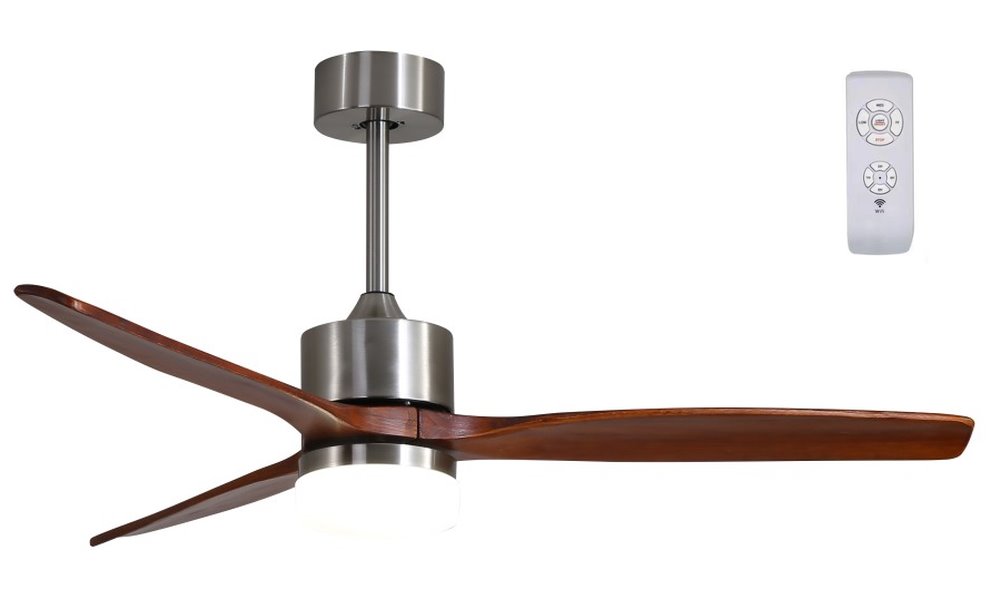 IMMAX NEO LITE ELEGANTE SMART LED stropní svítidlo s ventilátorem Wi-Fi štříbrné/dřevo, TUYA 07165-S