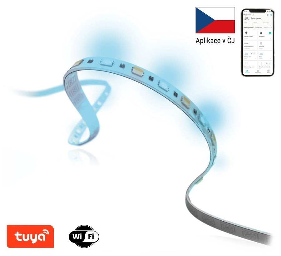 IMMAX NEO LITE SMART LED pásek/ 24W/ Wi-Fi/ IP67/ RGB/ CCT barevný/ 406lm/ 2700 - 6500 K/ stmívatelný/ 5m 07725L