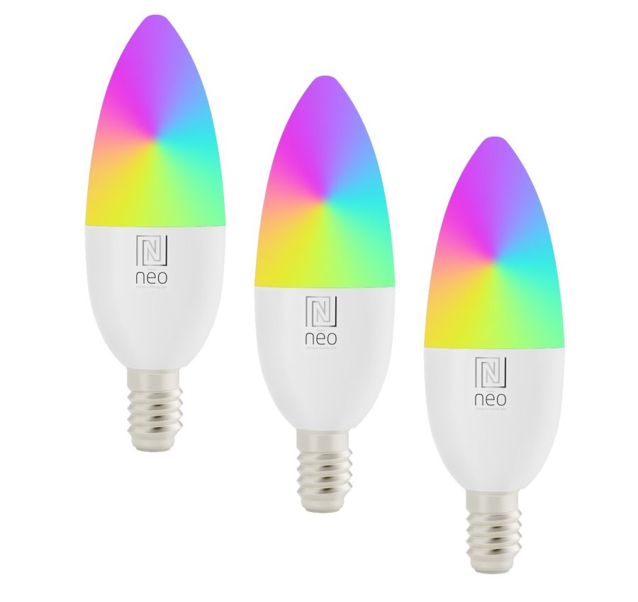 IMMAX NEO LITE SMART sada 3x žárovka LED E14 6W RGB+CCT, stmívatelná, Wi-Fi, Beacon, DO, TUYA 07716CDO