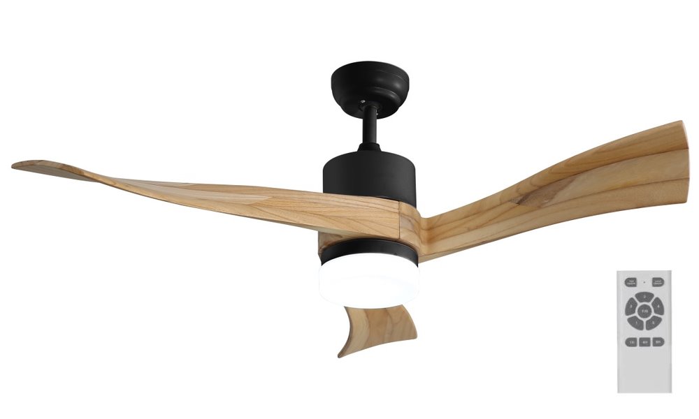 IMMAX NEO LITE SOFISTICADO SMART LED stropní svítidlo s ventilátorem Wi-Fi černé/dřevo, TUYA 07136-B