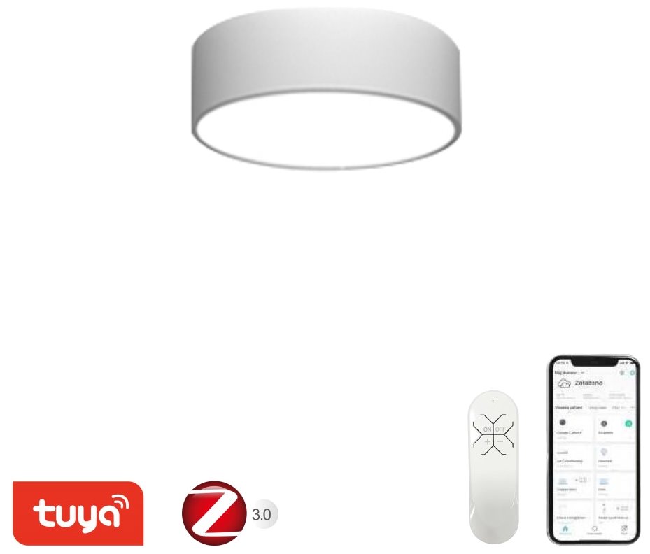 IMMAX NEO RONDATE SLIM SMART stropní svítidlo 25 x 7cm 18W Zigbee 3.0, TUYA, bílé 07204L