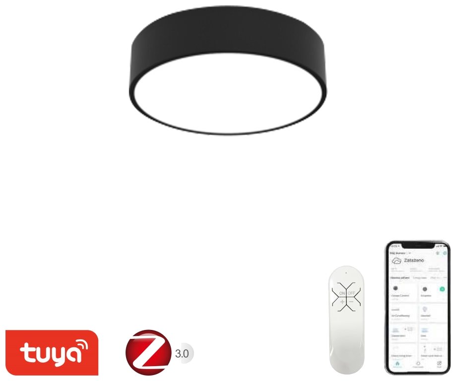 IMMAX NEO RONDATE SLIM SMART stropní svítidlo 25 x 7cm 18W Zigbee 3.0, TUYA, černé 07200L
