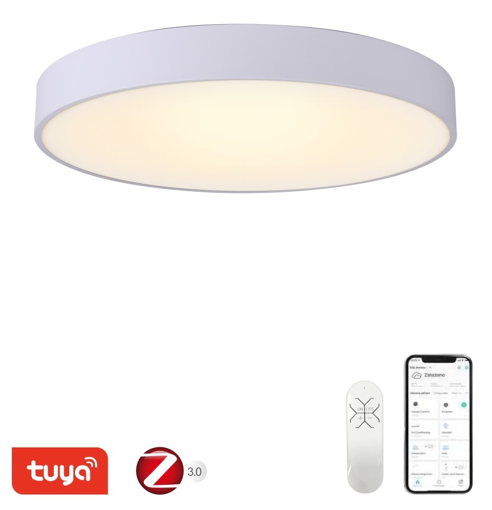 IMMAX NEO RONDATE SLIM Smart stropní svítidlo 60 x 7cm 53W 3710lm bílé Zigbee 3.0, TUYA 07206L