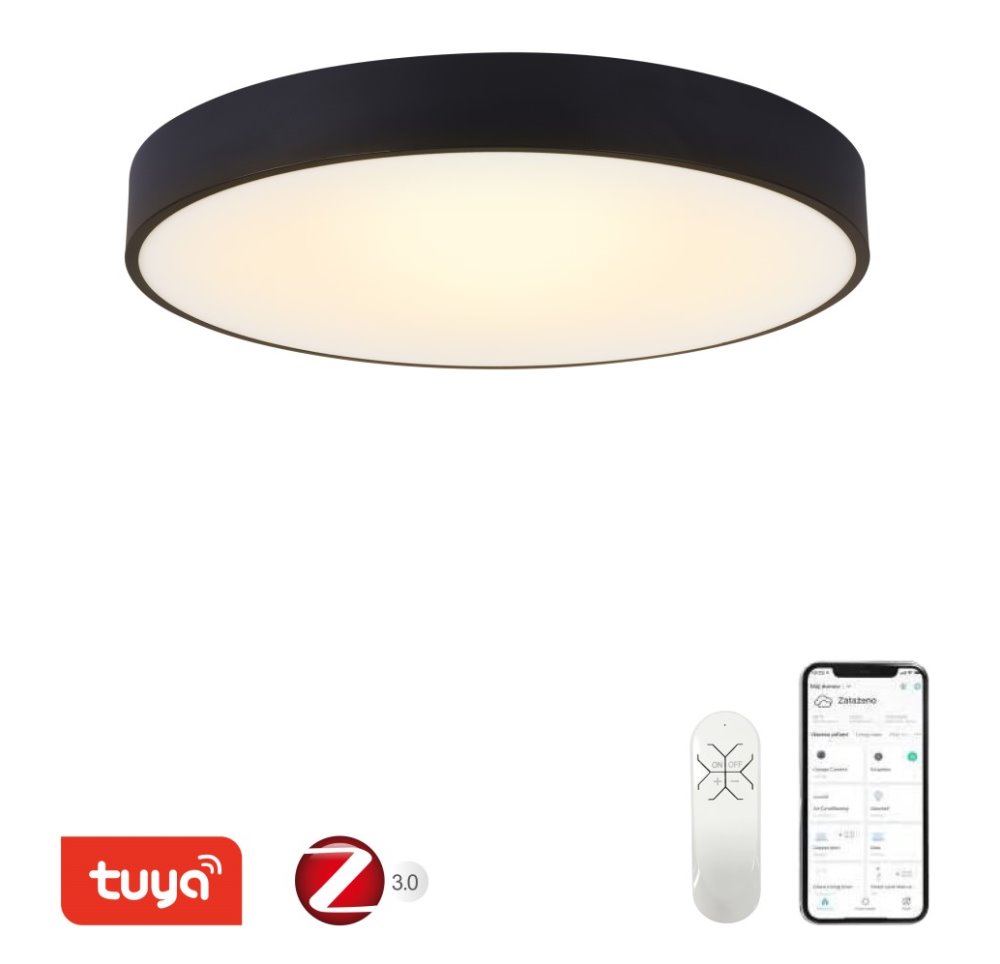 IMMAX NEO RONDATE SLIM Smart stropní svítidlo 60 x 7cm 53W černé Zigbee 3.0, TUYA 07202L