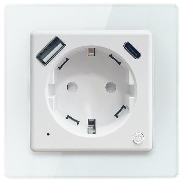 IMMAX NEO SMART vnitřní zásuvka Nexa bez kolíku (typ F)/ 16A/ 1x USB/ 1x USB-C/ PD 20W/ Wi-Fi/ LIDL/ TUYA 07545L