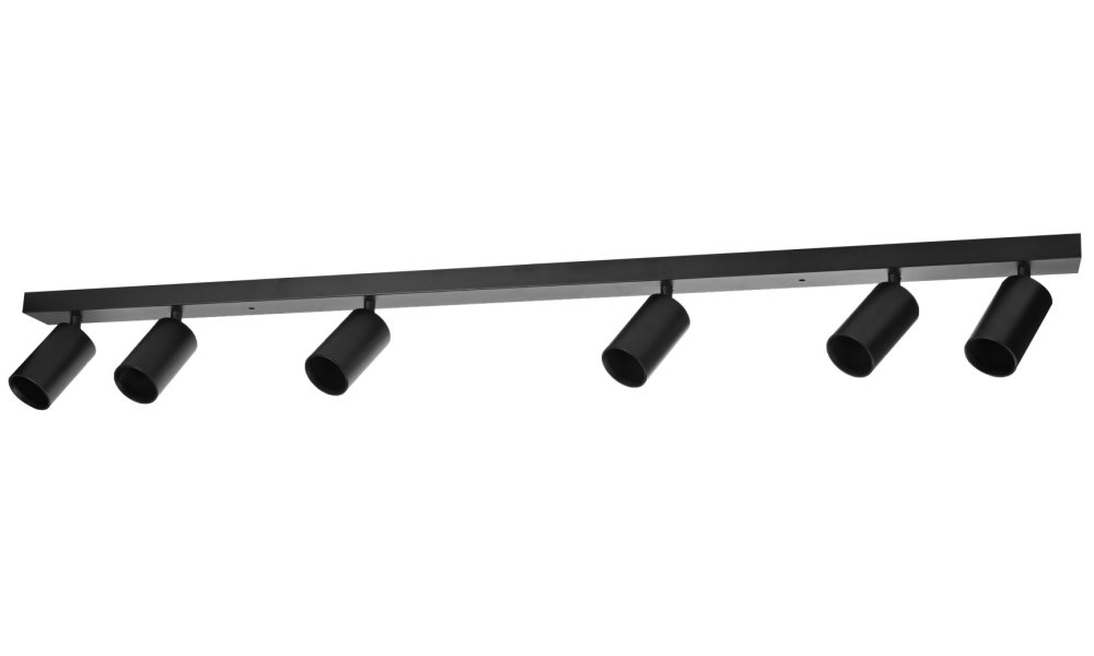 IMMAX PUNTO-6 stropní, nástěnné bodové svítidlo, linear, 6 hlav, černé, pro zdroj typu GU10 08250L
