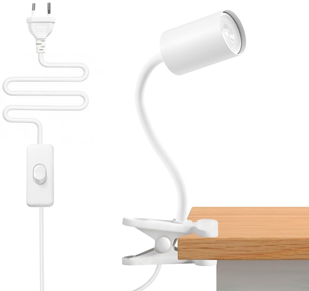 IMMAX PUNTO KLIP flexibilní nástěnné/klipové svítidlo, 9W, GU10, bílé 08294L