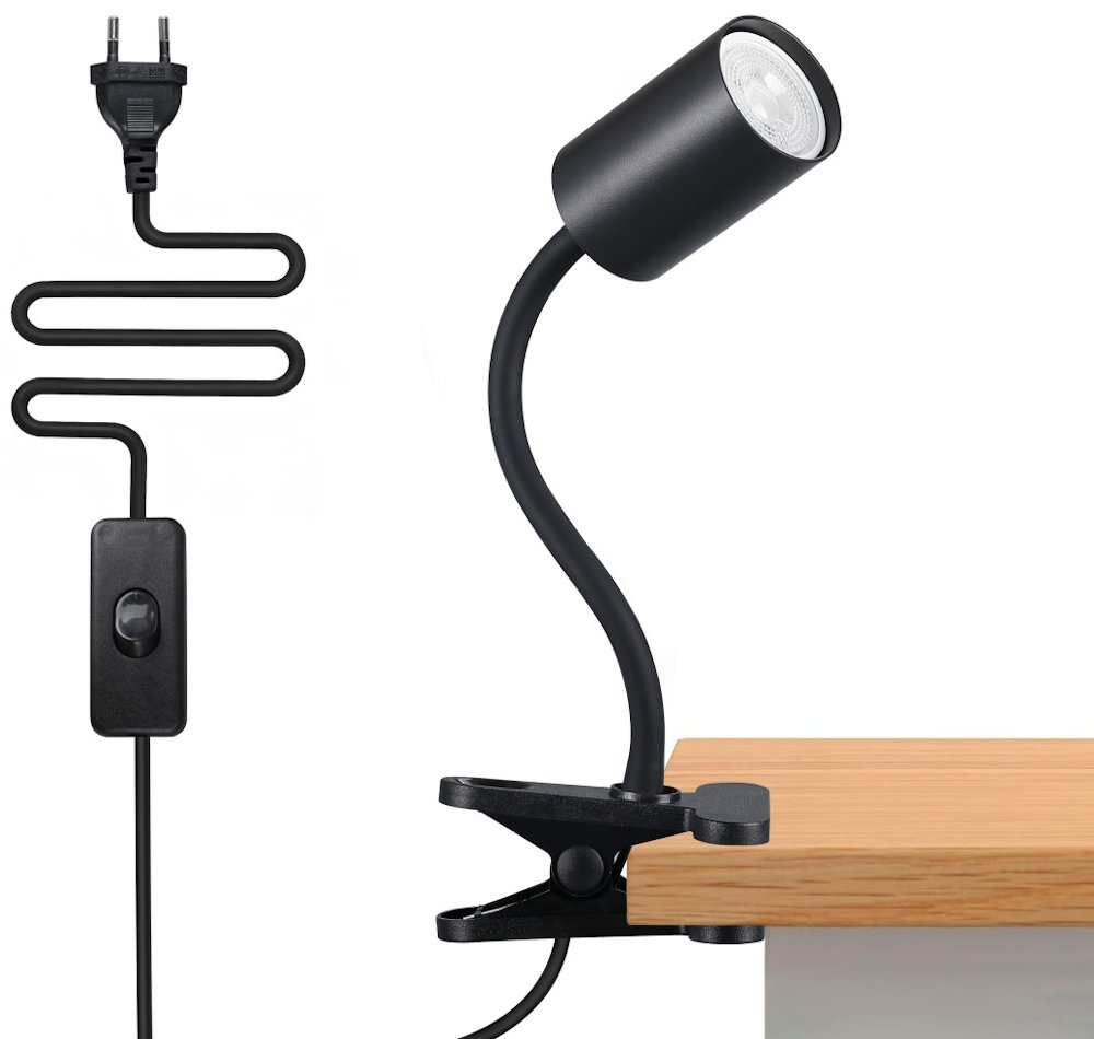 IMMAX PUNTO KLIP flexibilní nástěnné/klipové svítidlo, 9W, GU10, černé 08293L