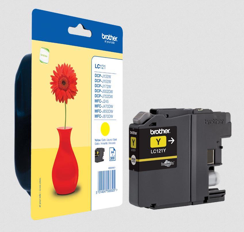 Ink Brother LC121Y yellow Blister Pack | DCP-J552DW/MFC-J470DW LC121YBP