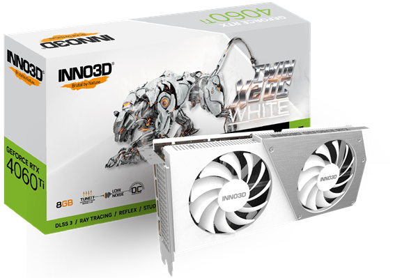 INNO3D GeForce RTX 4060 Ti Twin X2 OC WHITE 8GB/128bit, GDDR6, HDMI, 3xDP N406T2-08D6X-171153W