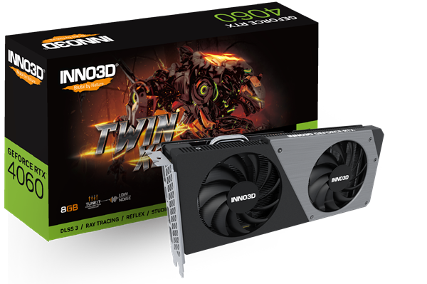 INNO3D GeForce RTX 4060 Twin X2 8GB/128bit, GDDR6, HDMI, 3xDP N40602-08D6-173051N