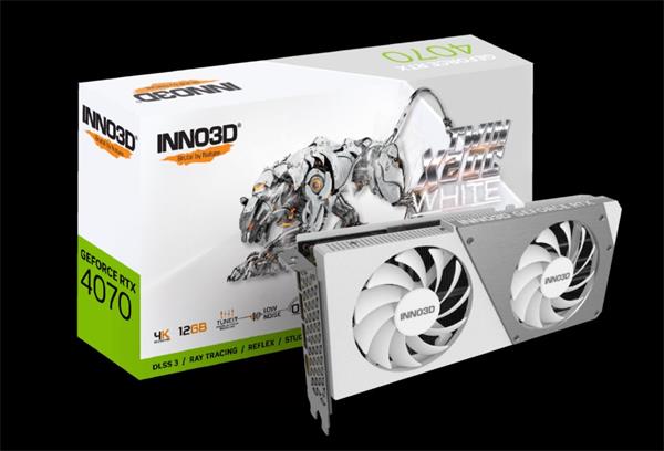 INNO3D GeForce RTX 4070 Twin X2 OC White 12GB/192bit, GDDR6X, HDMI, 3xDP N40702-126XX-185252W