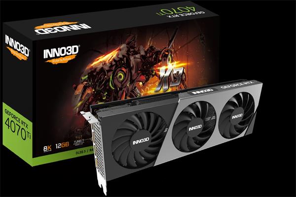 INNO3D GeForce RTX 4070ti X3 12GB/192bit, GDDR6X, HDMI, 3xDP N407T3-126X-186148N