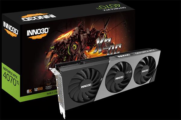INNO3D GeForce RTX 4070ti X3 OC 12GB/192bit, GDDR6X, HDMI, 3xDP N407T3-126XX-186148N