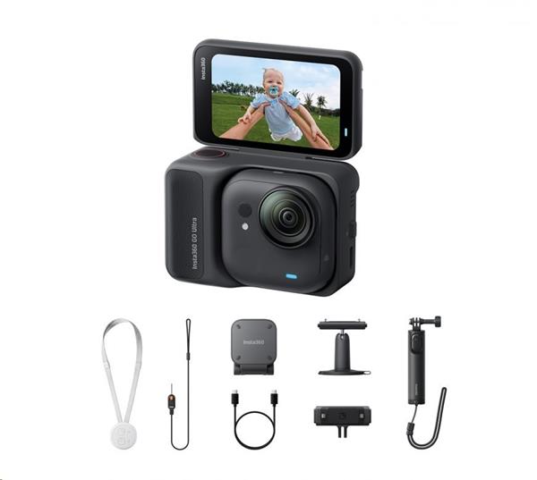 Insta360 GO Ultra Creator Bundle miniaturní akční kamera, 4K Ultra HD, 60fps, magnetický systém uchycení, černá INST493