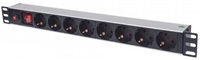 Intellinet 19" 1U Rackmount 8-Way Power Strip - German Type 713986