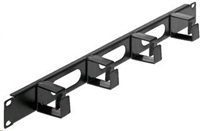 INTELLINET Káblový organizér - 4 háčiky, čierny, krátke úchyty 711050