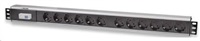Intellinet Vertical Rackmount 12-Way Power Strip - German Type, rozvodný panel, 12x DE zásuvka, 1.6m kábel 711449