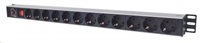 Intellinet Vertical Rackmount 12-Way Power Strip - German Type, rozvodný panel, 12x DE zásuvka, 1.6m kábel 714044