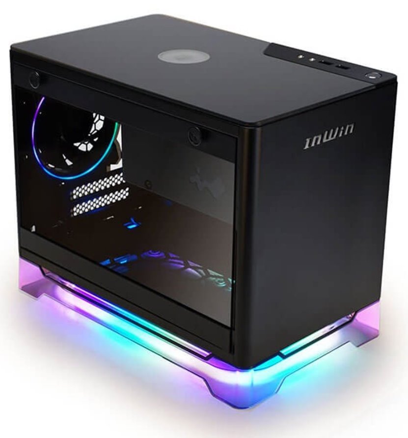 InWin case A1 Plus Black, 650W PSU GOLD, Mini ITX, Tempered Glass, ARGB Fans, Qi 10W Charging panel IW-A1PLUS-BLACK