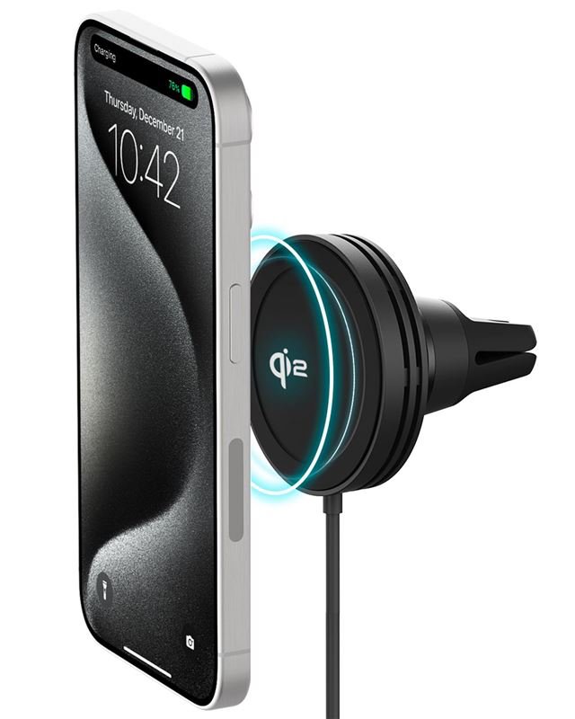 iOttie Velox Mini Qi2 Wireless Air Vent Mount - Black VLXWCG212